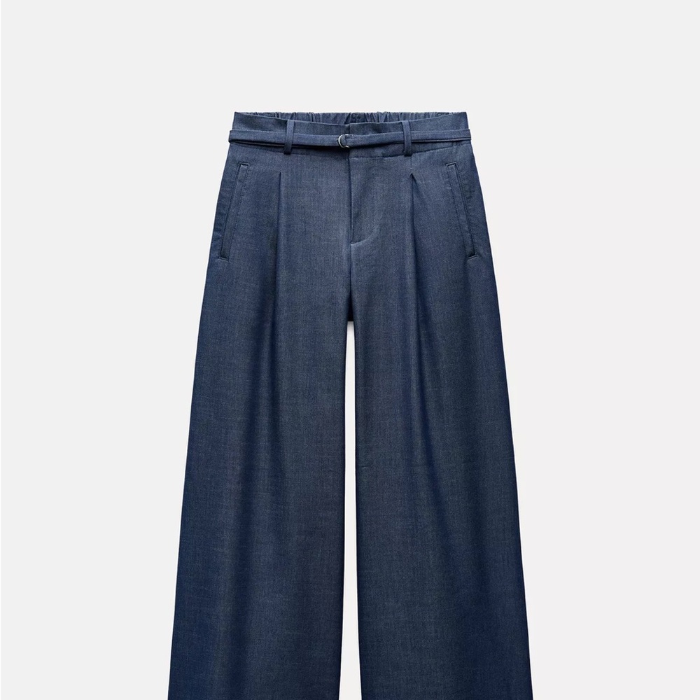 Zara Wide Leg High Waist Trousers with belt